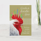 Custom Front Birthday Card mit Rooster, Kerzen Karte (Vorderseite)