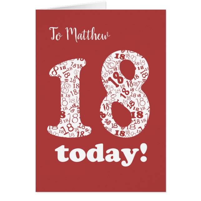 Custom Front Chic Red, White 18. Geburtstag (Vorne)
