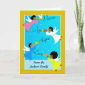 Custom Front Christmas mit Multikulturellen Engeln Karte (Vorderseite)