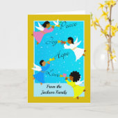 Custom Front Christmas mit Multikulturellen Engeln Karte (Gelbe Blume)