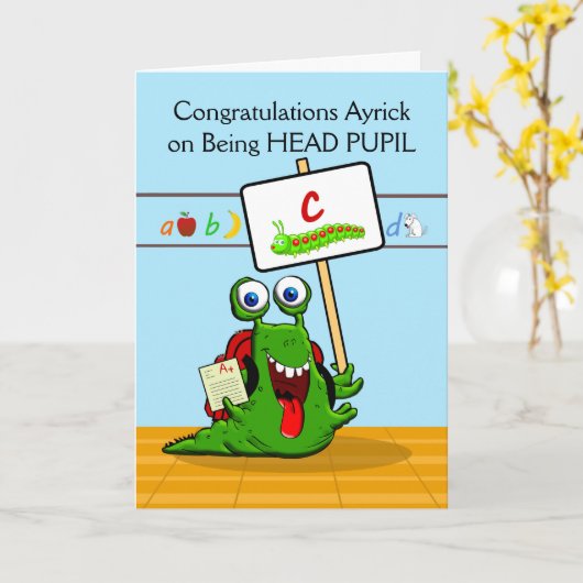 Custom Front, Gratulation Head Pupil, Insekt Karte (Gelbe Blume)