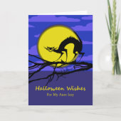 Custom Front Halloween for Tante, Cat on Branch Karte (Vorderseite)