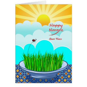 Custom Front Happy Noroz für Nichte, Sabzeh Grass