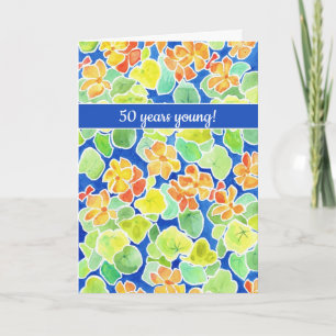 Custom Front Orange Nasturtiums Floral Geburtstag Karte