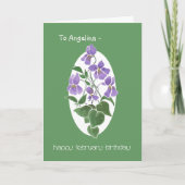 Custom Front Violets, February Birthday Card Karte (Vorderseite)