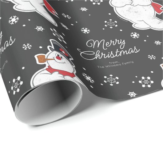 Custom Frosty the Snowman Weihnachtsschneeflocke Geschenkpapier (Rolleneckpunkt)