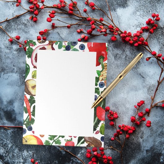 CUSTOM Fruit Veggie Wasserfarben Lebensmittelgesch Notizblock