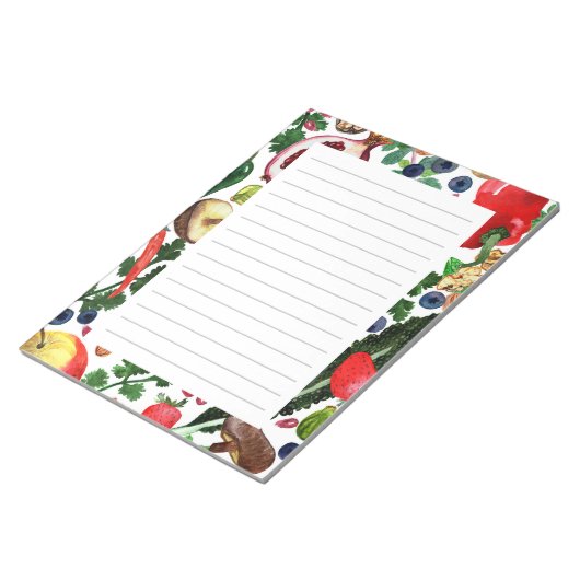 CUSTOM Fruit Veggie Wasserfarben Lebensmittelgesch Notizblock (angewinkelt)