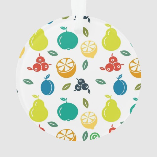 Custom Fruits Monogram White Ornament (Rückseite)