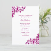 Custom Fuchsia Florals Bridal Dusche Einladung (Stehend Vorderseite)