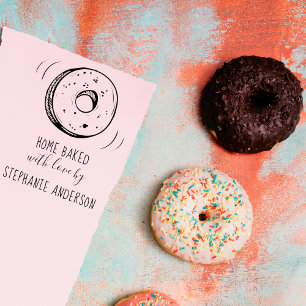 Custom Fuchsia Handgezeichnet Doughnut Zuhause geb Permastempel
