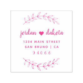 Custom Fuchsia Script Wedding Rücksendeadresse Permastempel