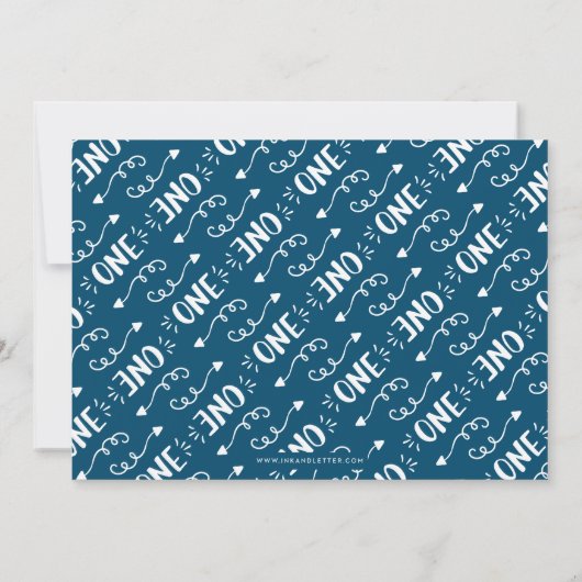 Custom Full Foto Erstgeburtstag Einladung (Rückseite)