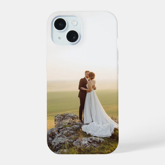 Custom Full Photo Wedding Couple Anniversary iPhone 15 Hülle (Rückseite)