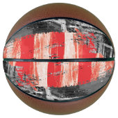 Custom Fullsize Basketball – Red Pulse Abstract  (Vorderseite)