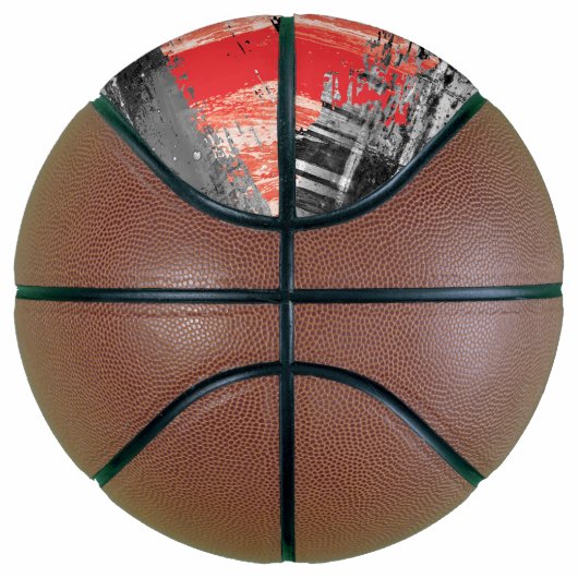 Custom Fullsize Basketball – Red Pulse Abstract  (Rechts)