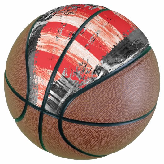 Custom Fullsize Basketball – Red Pulse Abstract  (angewinkelt)