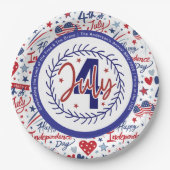 Custom Fun 4. Juli Red White Blue Pappteller (Vorderseite)