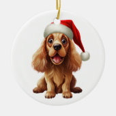Custom Fun American Cocker Spaniel Dog Keramik Ornament (Vorne)