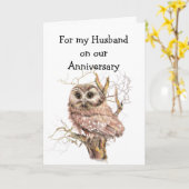 Custom Fun Anniversary Owl immer Liebe Sie Karte (Gelbe Blume)