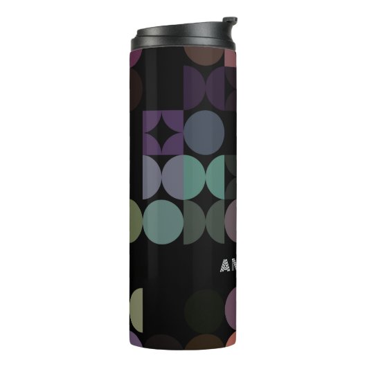 Custom Fun Aquamarin Blue Lila Black Art Muster Thermosbecher (Nach links gedreht)