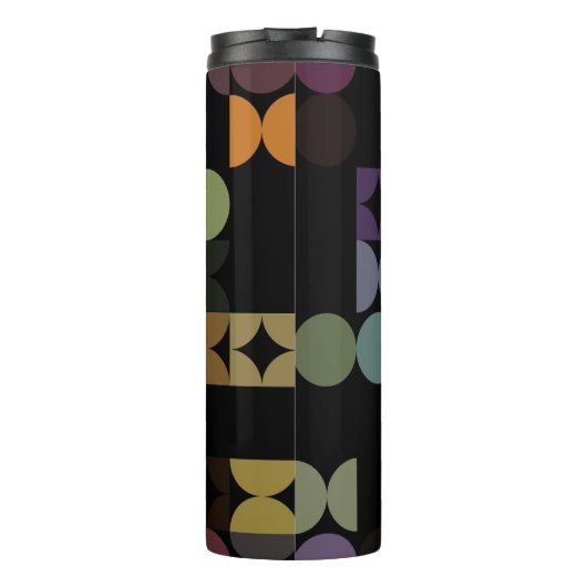 Custom Fun Aquamarin Blue Lila Black Art Muster Thermosbecher (Rückseite)