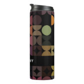 Custom Fun Aquamarin Blue Lila Black Art Muster Thermosbecher (Nach rechts gedreht)