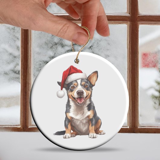 Custom Fun Australian Cattle Dog Christmas Dog Keramik Ornament