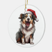 Custom Fun Australian Shepherd Christmas Dog Keramik Ornament (Links)