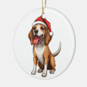 Custom Fun Beagle Weihnachtshund Keramik Ornament (Links)