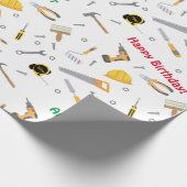 Custom Fun Cartoon DIY Tools Whitepaper Geschenkpapier (Ecke)