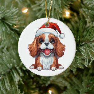 Custom Fun Cavalier King Charles Spaniel Weihnacht Keramik Ornament