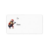 Custom Fun Christmas Frog Rock Band zu/von Labels Adressaufkleber (Vorne)