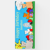 Custom Fun Cute Animals Birthday Party Banner (Vertikal)