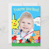 Custom Fun Cute Animals Birthday Party Invitation Einladung (Vorderseite)