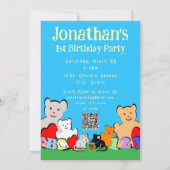 Custom Fun Cute Animals Birthday Party Invitation Einladung (Rückseite)