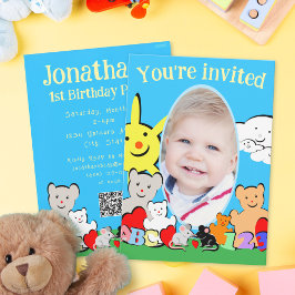 Custom Fun Cute Animals Birthday Party Invitation Einladung