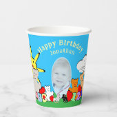 Custom Fun Cute Animals Birthday Party  Pappbecher (Rückseite)