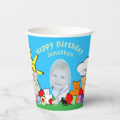 Custom Fun Cute Animals Birthday Party Pappbecher (Vorderseite)