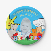 Custom Fun Cute Animals Birthday Party Pappteller (Vorderseite)