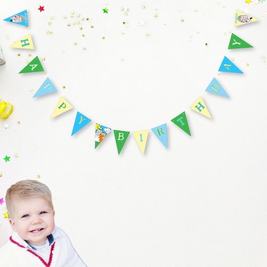 Custom Fun Cute Animals Birthday Party  Wimpelkette