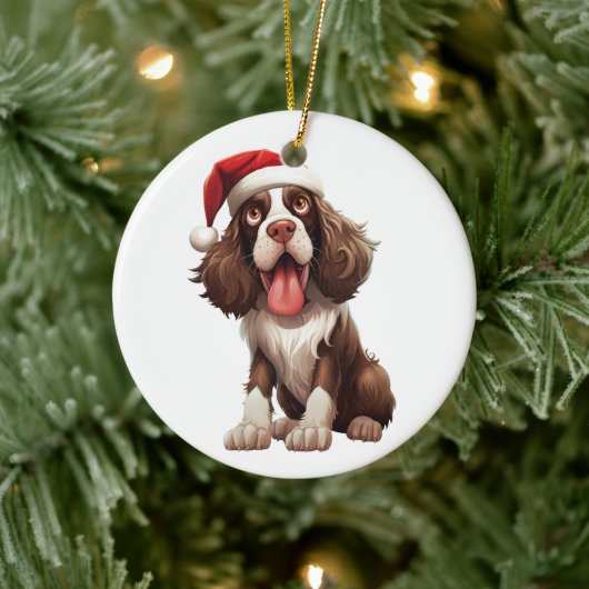 Custom Fun English Springer Spaniel Dog Keramik Ornament (Baum)