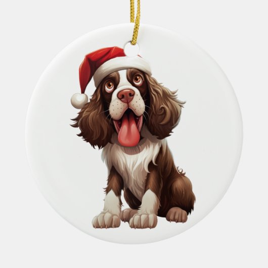 Custom Fun English Springer Spaniel Dog Keramik Ornament (Vorne)