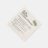 Custom FUN FACT of Groom & Bride Wedding Napkins Serviette (Ecke)