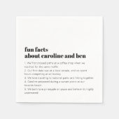 Custom Fun Fakten Brautgroom Hochzeit Schwarz-weiß Serviette (Vorderseite)