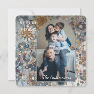 Custom Fun Farbenfrohe Abstrakte Schneeflocken Kun Feiertagskarte