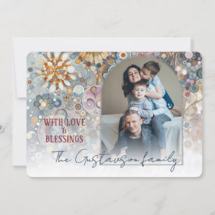 Custom Fun Farbenfrohe Abstrakte Schneeflocken Kun Feiertagskarte