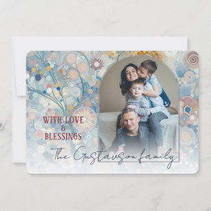 Custom Fun Farbenfrohe Abstrakte Schneeflocken Kun Feiertagskarte