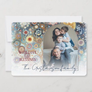 Custom Fun Farbenfrohe Abstrakte Schneeflocken Kun Feiertagskarte