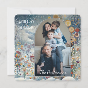 Custom Fun Farbenfrohe Abstrakte Schneeflocken Kun Feiertagskarte